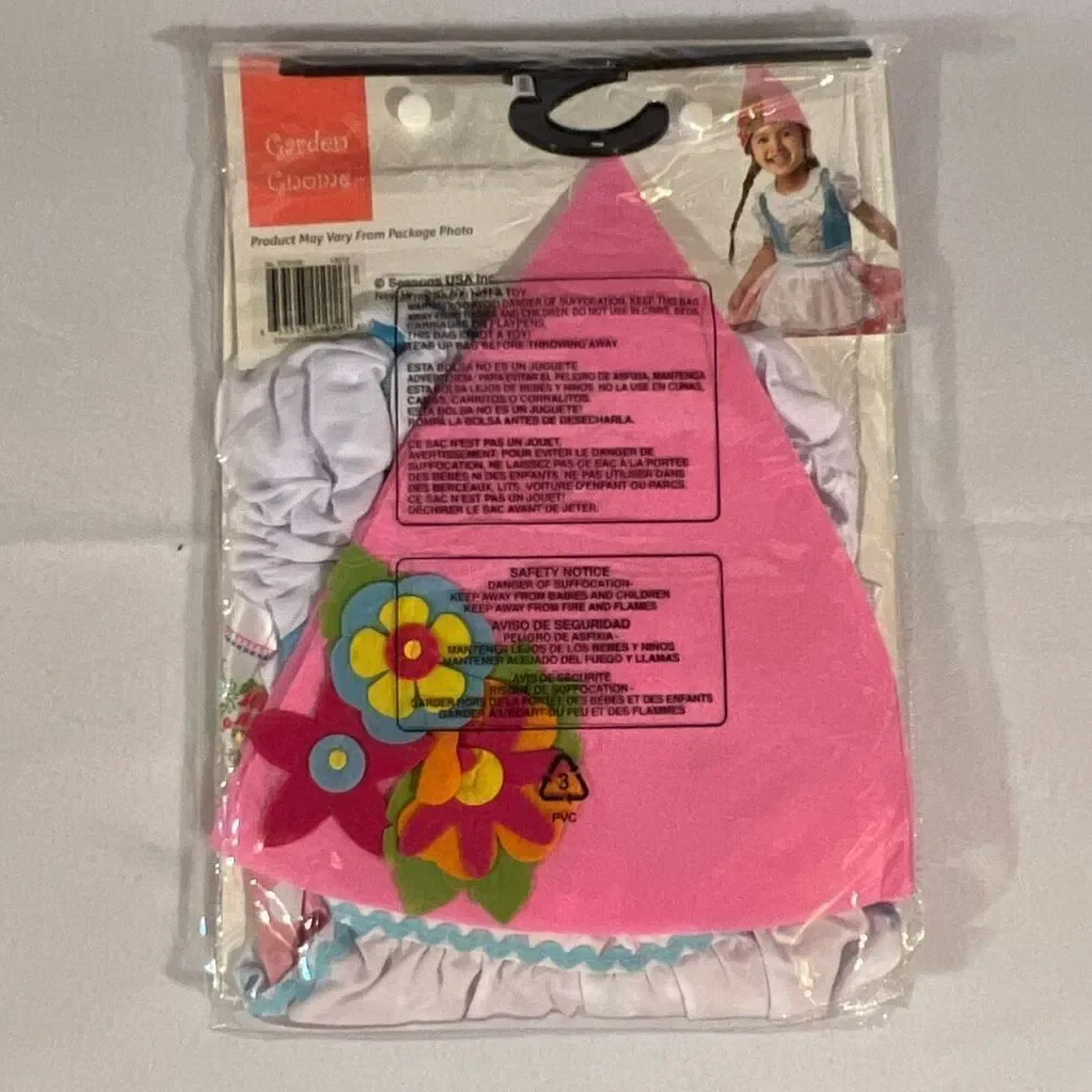 Seasons USA Toddler Girls Garden Gnome Halloween Costume Size 12-18 Months NWT